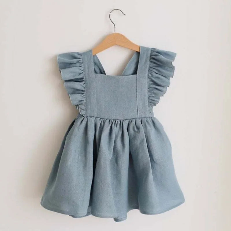 Toddler Girl Dress Cotton Ruffles Infant Clothes