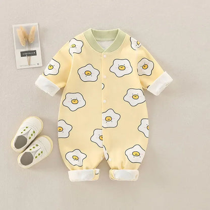 Baby Bodysuit Cotton Print Long Sleeve Boys and Girls Infant Comfort Creeper