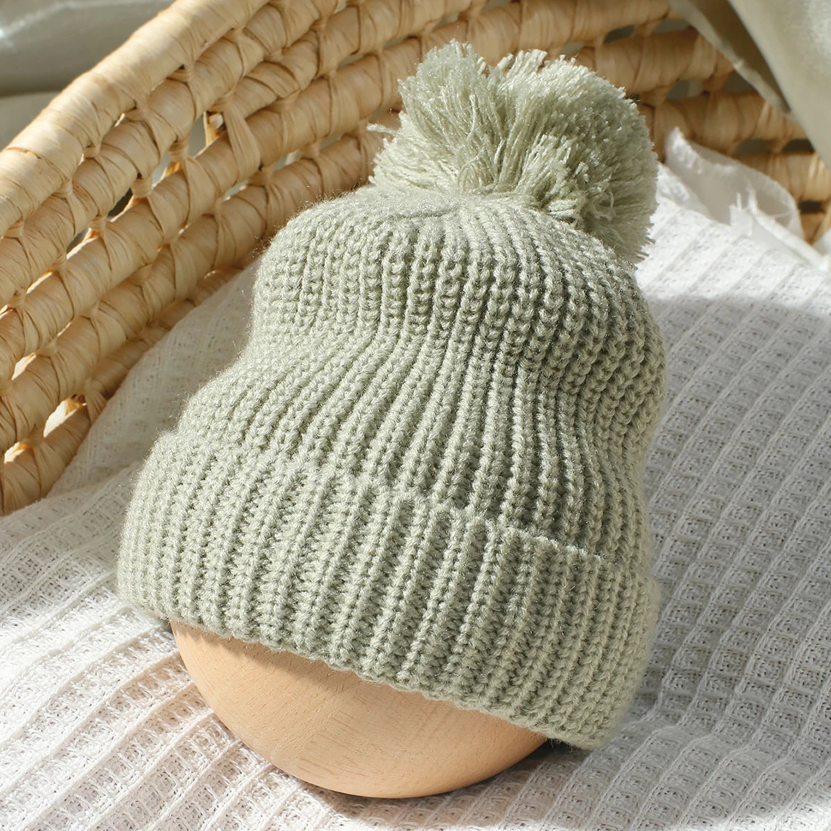 Newborn Photography Romper with Matching Pomp Hat Baby Boy Girl Sweater Outfits for Photo Shooting