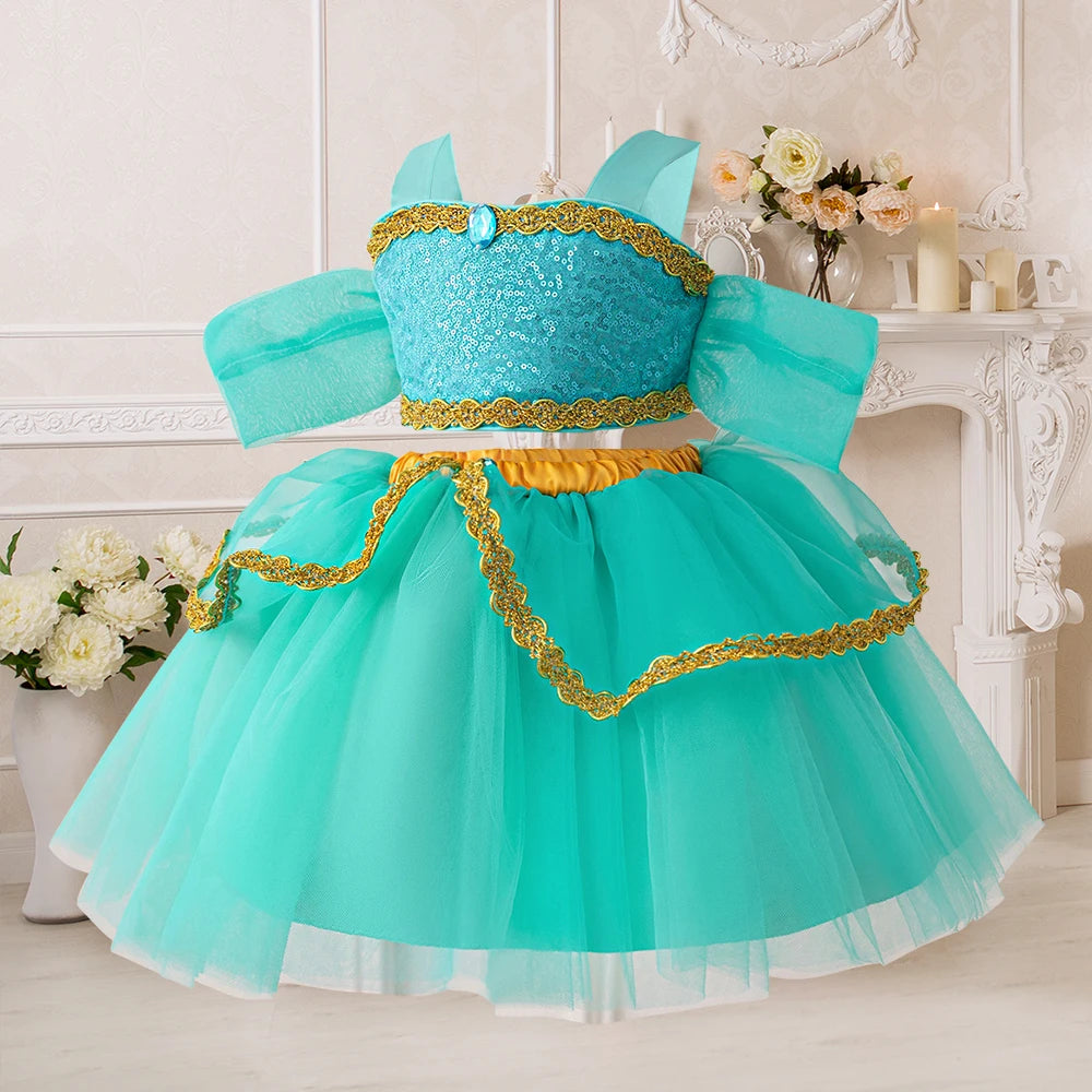 Jasmine Princess Dress For Baby Girl Cosplay Costume Birthday Party Dress