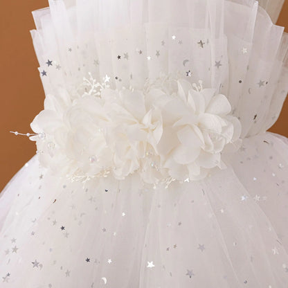 Flower Girl Dresses for Weddings Lace Kids Trailing Elegant Prom Galaxy Children