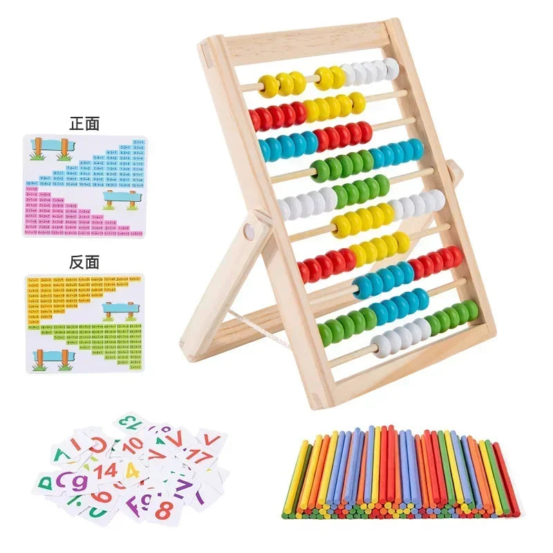 Classic Wooden Educational Counting Toy 100 Beads Preschool Math Learning Toys