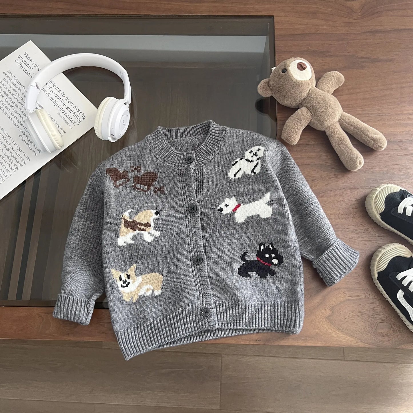 New Baby Girl Cute Cartoon Knitted Cardigan Infant Boy Long Sleeve Sweater Coat