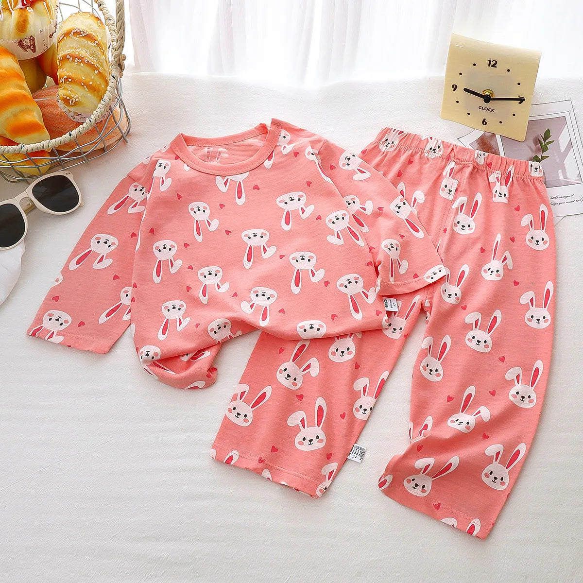 Girls Baby Spring Autumn Cartoon Long Sleeve Home Sleepwear