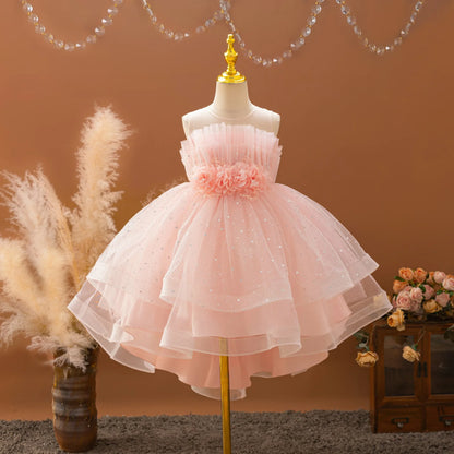 Flower Girl Dresses for Weddings Lace Kids Trailing Elegant Prom Galaxy Children