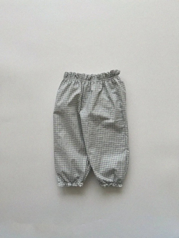 Baby Cotton Plaid Casual Pants Girl/Boys Kids Anti-mosquito Pencil Trousers