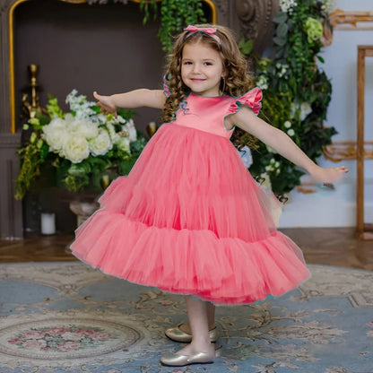 Baby Wedding Girl Dress Fluffy 1st Birthday Party Lace Princess Dress