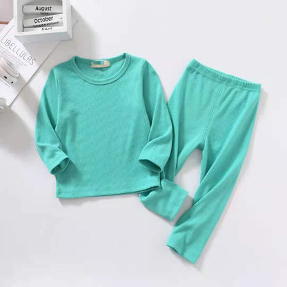 Autumn And Winter New Children's Long-sleeved Thick Pajamas Homewear Suit