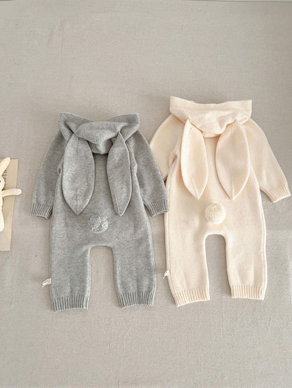 Western Style Cute Bear Ears Rabbit Ears Hooded Romper