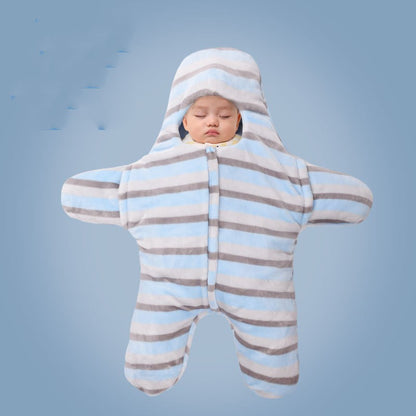 Newborn Baby Holding Quilt Sleeping Bag
