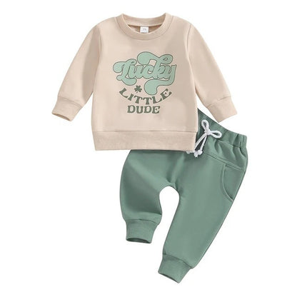 Crew Neck Pullover Sweatshirt Sweatpants Suit