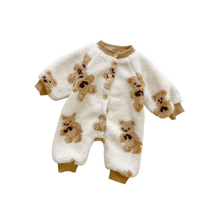 Baby Jumpsuits Autumn And Winter Lamb Fur Bear