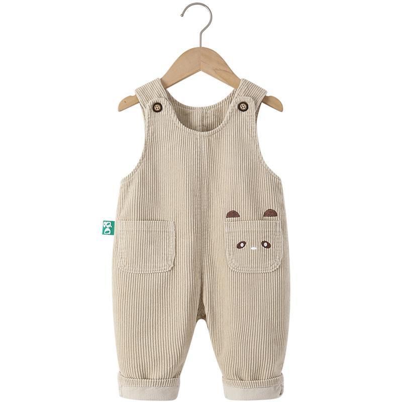 Baby Cartoon Cute Corduroy Suspender Pants