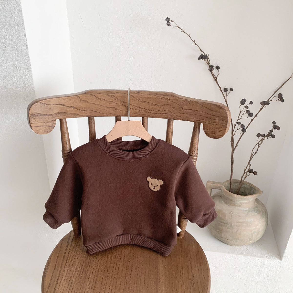 Baby Velvet Sweatshirt Round Neck Warm Bottoming Shirt