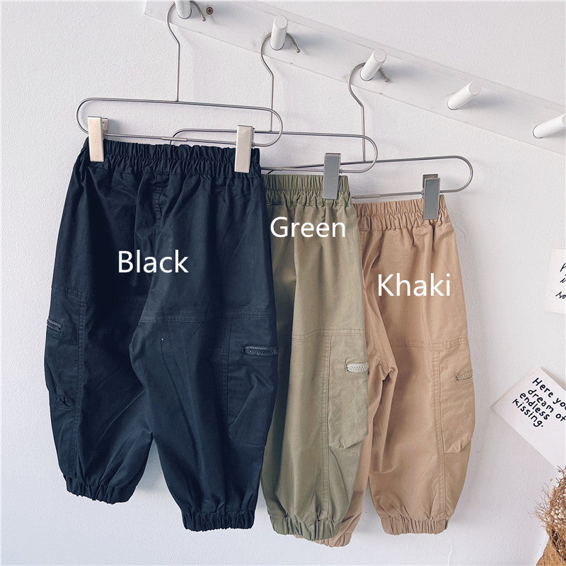 Spring And Autumn Boys' Korean Style Overalls Trousers