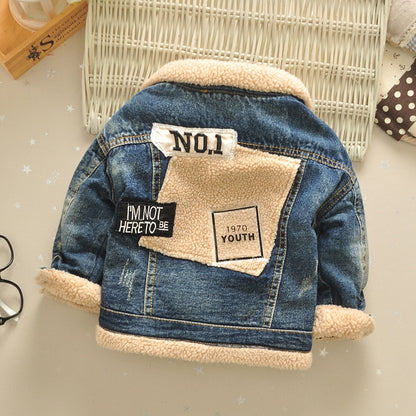 Children's Baby Thickened 4 Korean Style Fur Collar Jacket Top