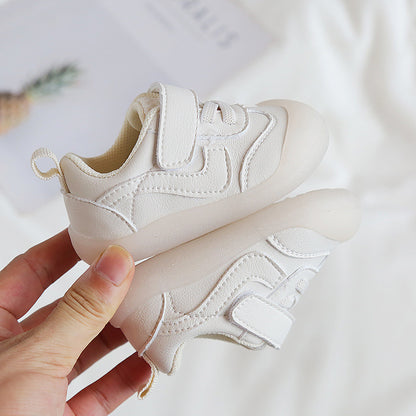 Solid Color Boys And Girls Toddler Soft Bottom Kids White Shoes