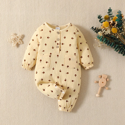 Baby Cotton And Linen Jumpsuit Male And Female Baby