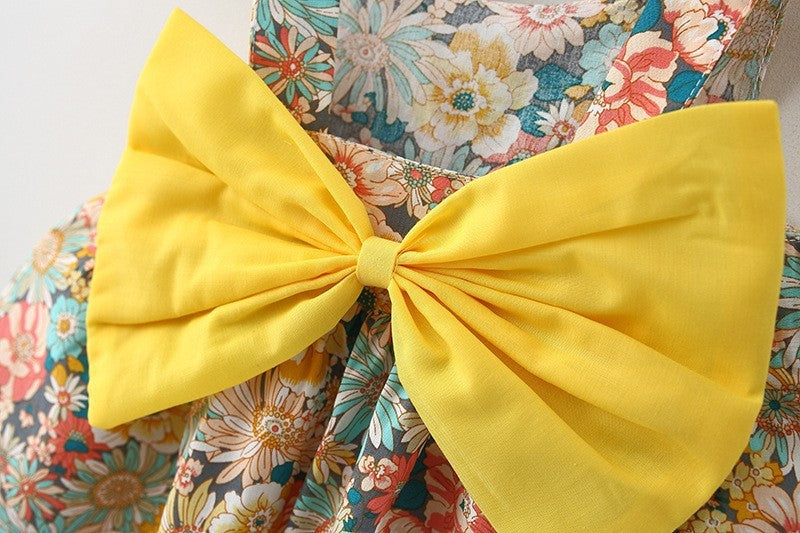 Girls Fashion Personality Chest Bow Dress